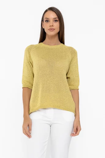 Bluză casula tricotată  cu fir lurex lime BDP1015