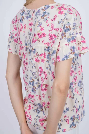 Bluza lejera din vascoza imprimeu floral multicolor B4218