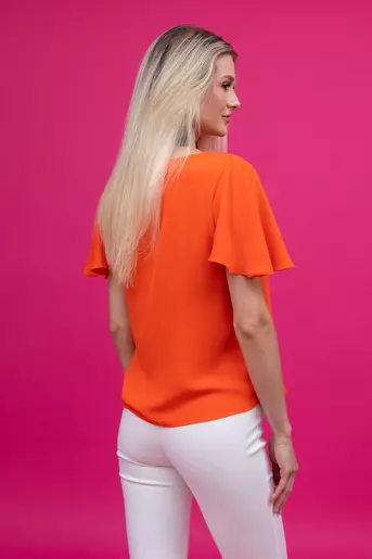 Bluza lejera maneca fluture oranj  B4315