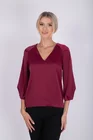 Bluza satin in anchior burgundyB4225 thumbnail picture - 