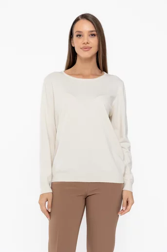 Bluză tricot decolteu rotund ivory BDP0801