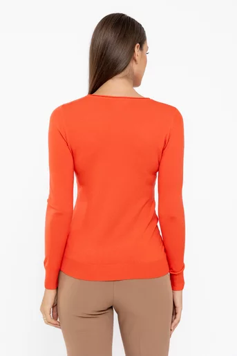 Bluză tricot decolteu rotund talie mică corai BDP1001