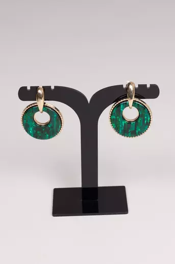 Cercei sferici cu marginile aurii 9914