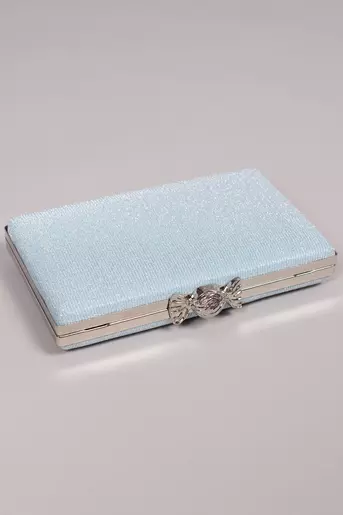 Clutch elegant cu fir lucios bleu A10229
