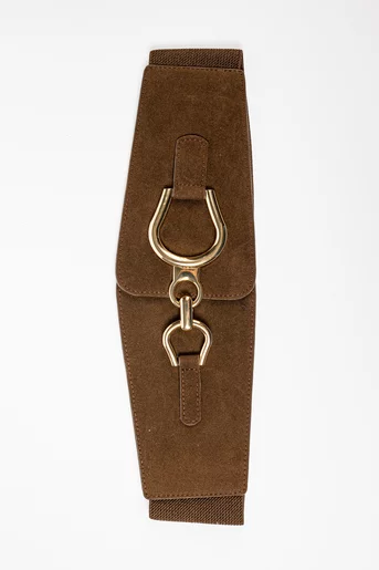 Curea elastică lată maro brun C160803