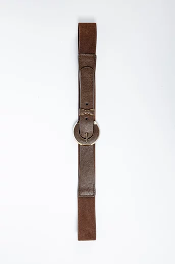 Curea îngustă elastică maro C160815