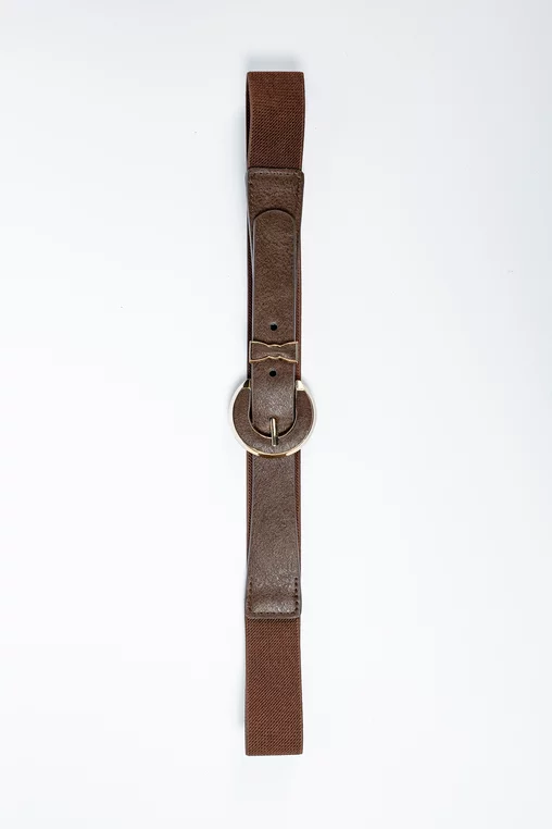 Curea îngustă elastică maro C160815 thumbnail picture - 