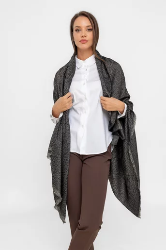 Eșarfă maxi cu fir lurex neagră EGK0808