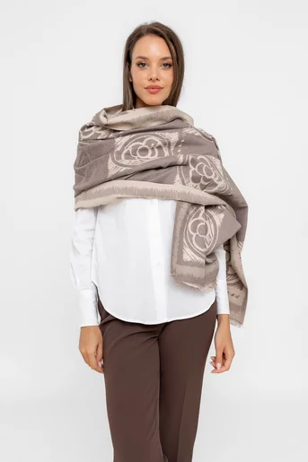 Eșarfă maxi groasă taupe EGK0812