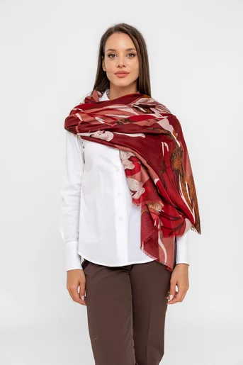 Eșarfă maxi imprimată burgundy EGK0814