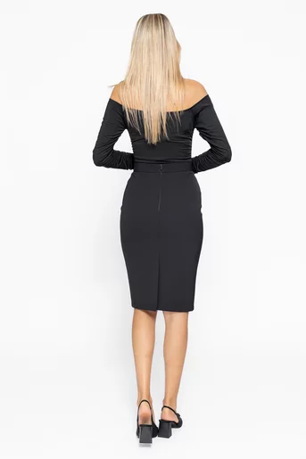 Fustă Caramel conică cu accesoriu F3515