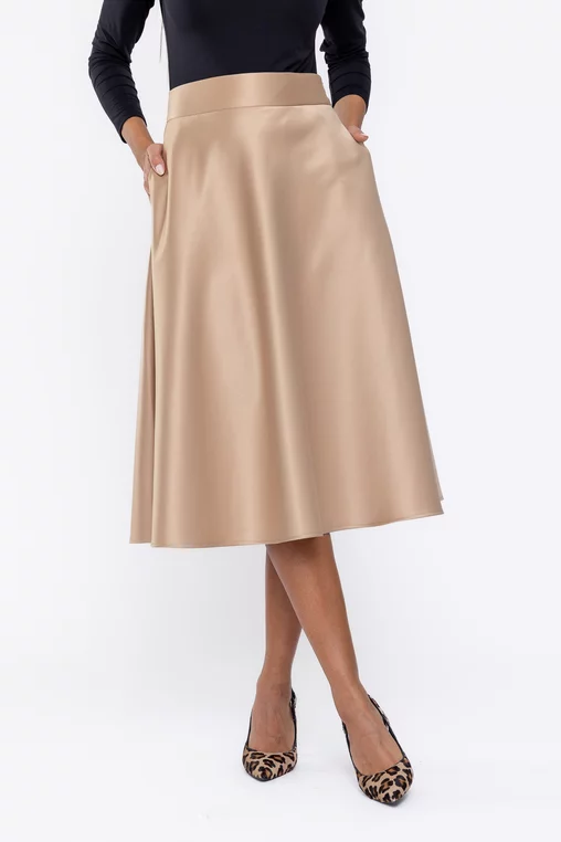 Fustă Caramel elegantă aurie F3512 thumbnail picture - 