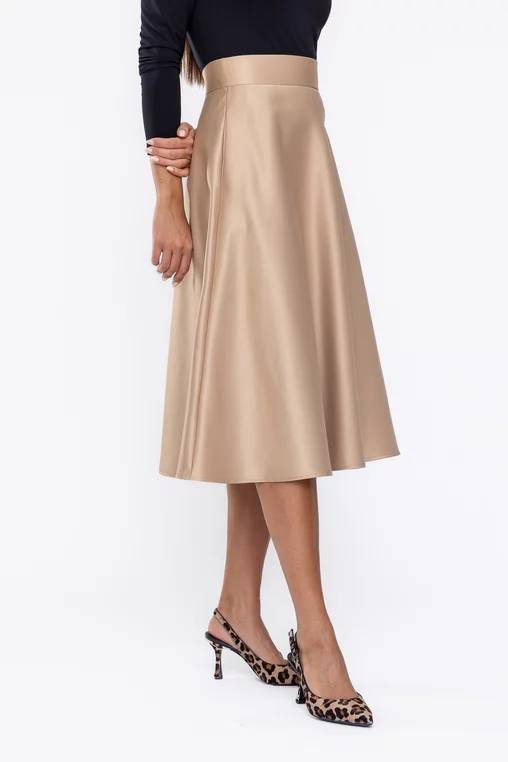 Fustă Caramel elegantă aurie F3512 thumbnail picture - 