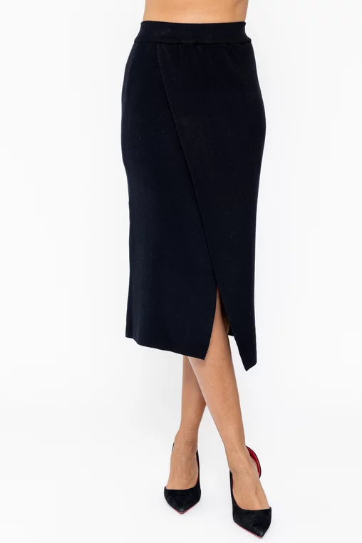 Fustă midi din tricot suprapusă FDP1003 thumbnail picture - 