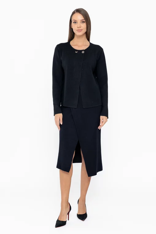 Fustă midi din tricot suprapusă FDP1003 thumbnail picture - 