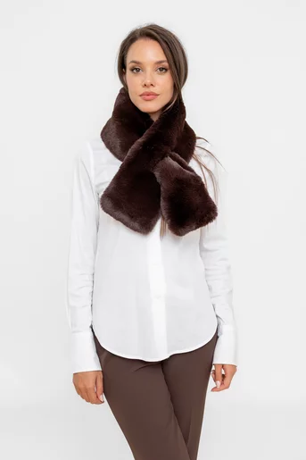 Guler blană artificială maro EGK0801