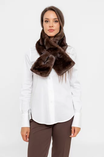 Guler blană artificială maro EGK0802
