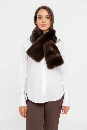 Guler blană artificială maro închis EGK0801