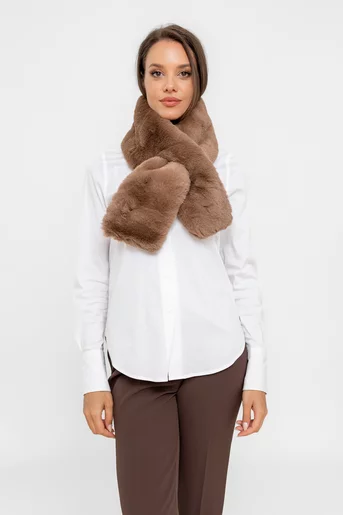 Guler blană artificială mocha EGK0801