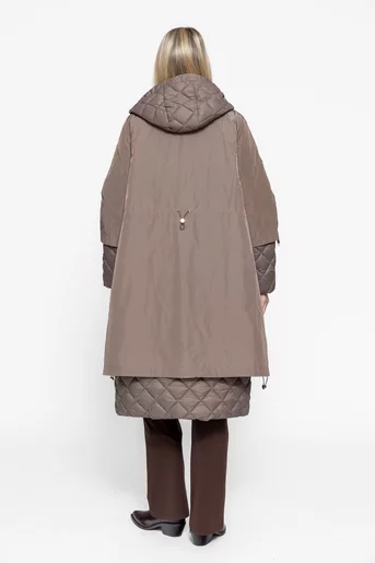 Jachetă lejeră cu model romburi taupe JKI1003