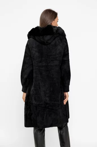 Jachetă lungă cu glugă JFY0802