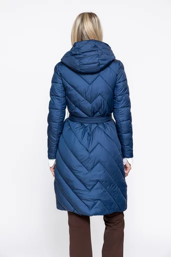 Jachetă lungă la două rânduri de capse bleumarin JKI1008