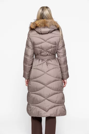 Jachetă lungă taupe JKI1004