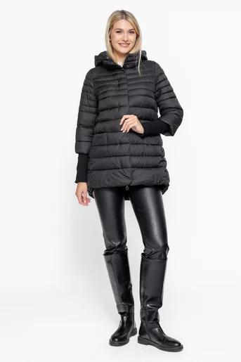 Jacheta neagră cu mâneci tricotate JKI1001