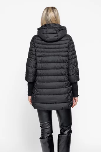 Jacheta neagră cu mâneci tricotate JKI1001