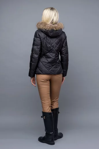 Jacheta scurta  cu blana naturala neagra M6302