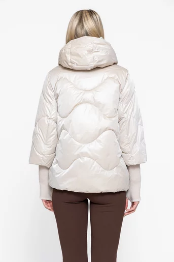 Jachetă scurtă peliculizată crem  JKI1007