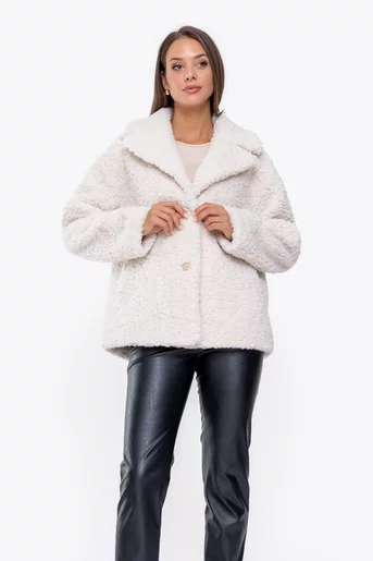 Jachetă teddy-bear ivory JKC0801