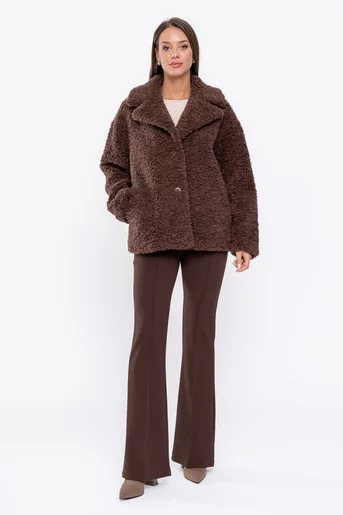 Jachetă teddy-bear maro JKC0801