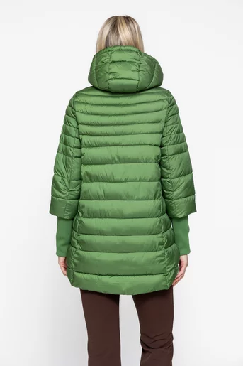 Jacheta verde cu mâneci tricotate JKI1001