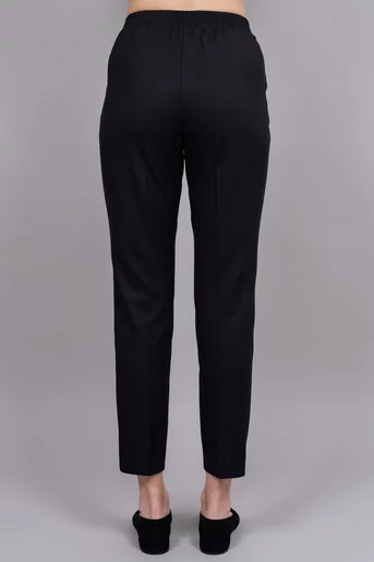 Pantaloni Caramel  casual cu elastic și șnur negri P2519