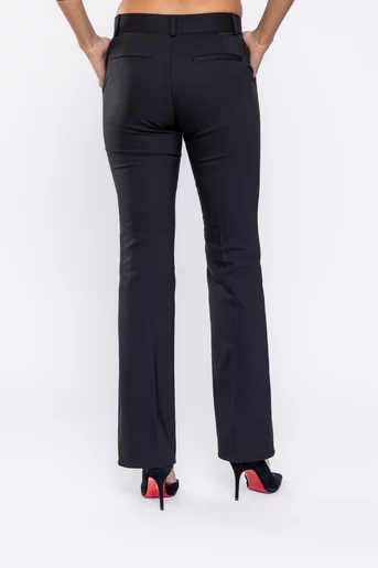 Pantaloni Caramel evazați din bumbac negru P2518