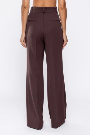 Pantaloni Caramel lejeri cu două pliuri maro P2520