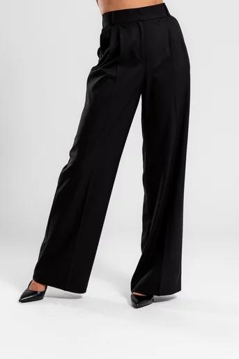 Pantaloni Caramel lejeri cu două pliuri negru P2520