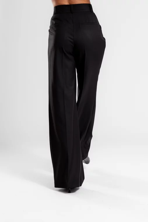 Pantaloni Caramel lejeri cu două pliuri negru P2520 thumbnail picture - 