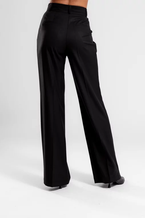 Pantaloni Caramel lejeri cu două pliuri negru P2520 thumbnail picture - 