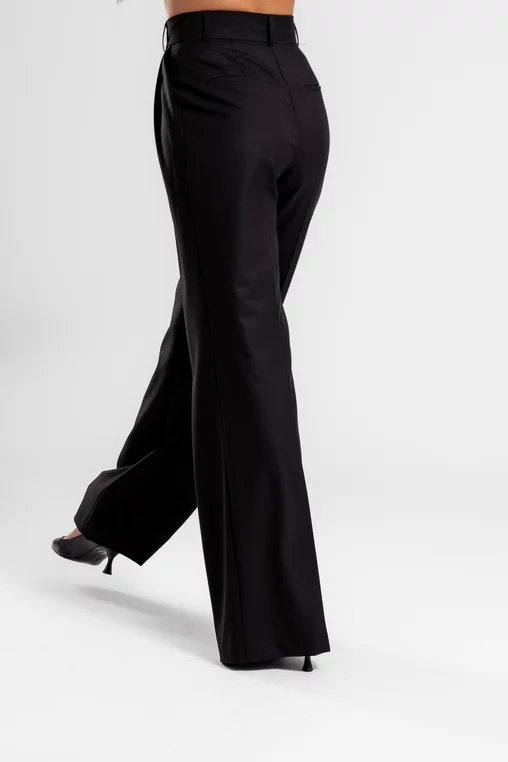 Pantaloni Caramel lejeri cu două pliuri negru P2520 thumbnail picture - 