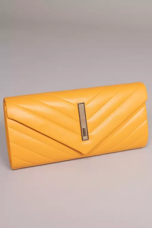 Poseta plic cu accesoriu metalic galbena  P99 thumbnail picture - 