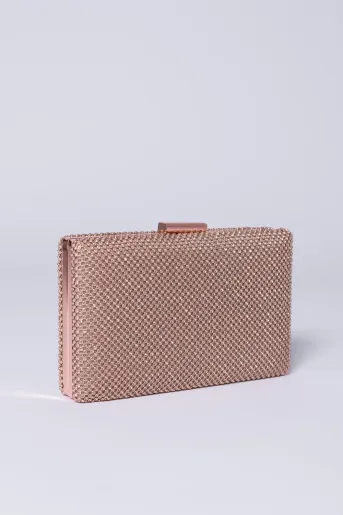 Clutch cu strasuri roz P08