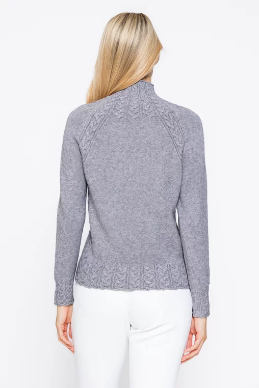 Pulover tricotat pe gât gri  BSUN1001 thumbnail picture - 