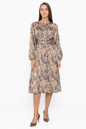 Rochie Caramel cu bandă încrețită muștar R8569