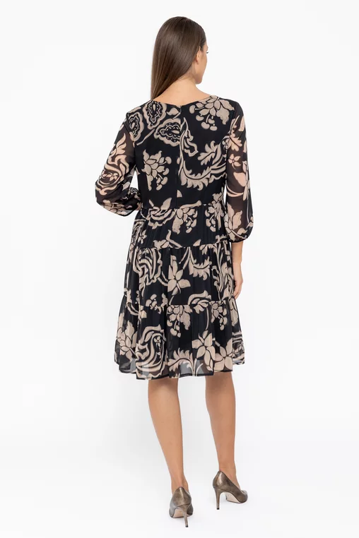 Rochie Caramel cu pliuri verticale bej R8563 thumbnail picture - 