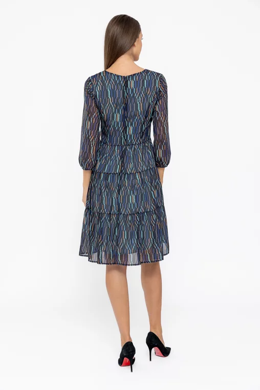 Rochie Caramel cu pliuri verticale multicolor R8563 thumbnail picture - 