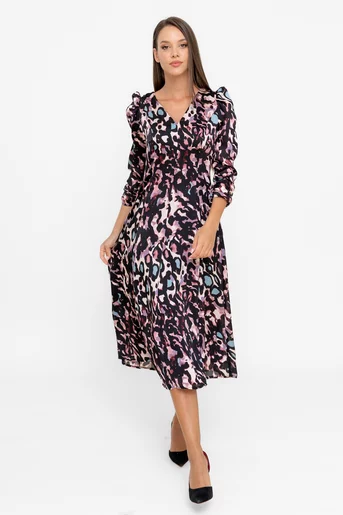 Rochie Caramel midi animal print mov R8566