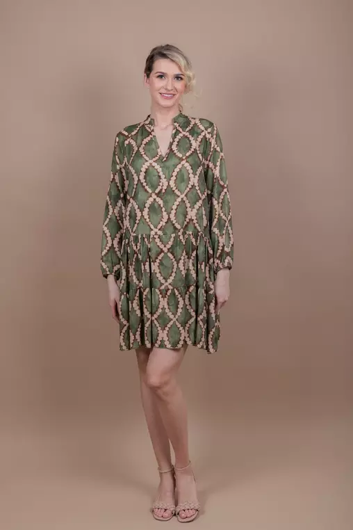 Rochie casual din vascoza verde M8446 picture - 1