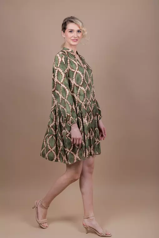 Rochie casual din vascoza verde M8446 picture - 2